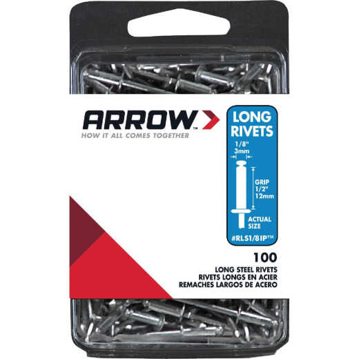 Arrow 1/8 In. x 1/2 In. Steel Rivet (100-Count)