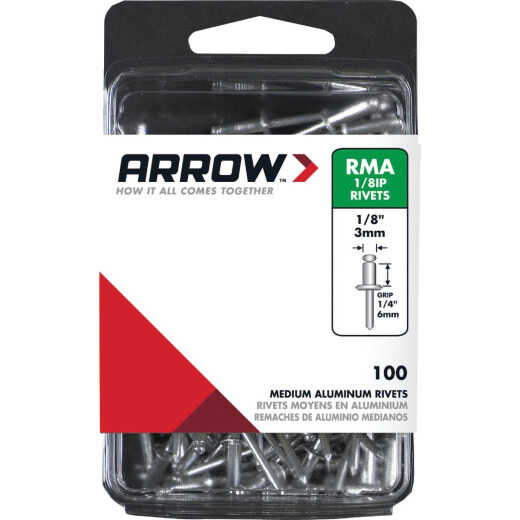 Arrow 1/8 In. x 1/4 In. Aluminum Rivet (100-Count)