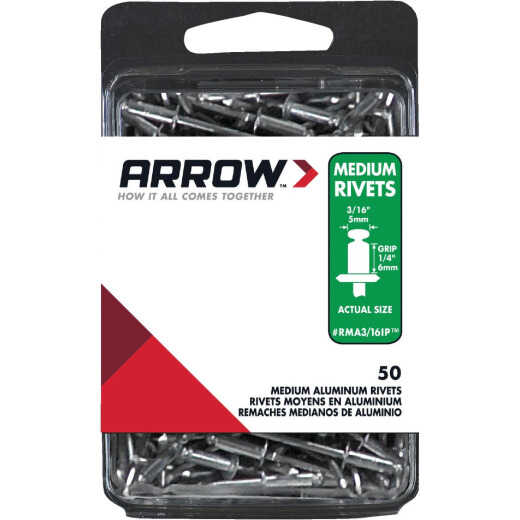 Arrow 3/16 In. x 1/4 In. Aluminum Rivet (50-Count)