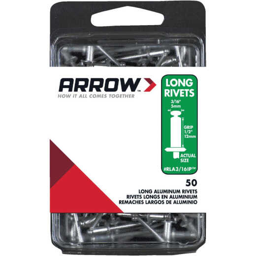 Arrow 3/16 In. x 1/2 In. Aluminum Rivet (50-Count)
