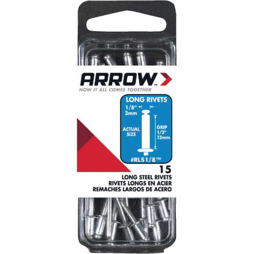 Arrow 1/8 In. x 1/2 In. Steel Rivet (15-Count)
