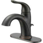 Home Impressions Oil-Rubbed Bronze 1-Handle Lever 4 In. Centerset Bathroom Faucet with Pop-Up Image 1