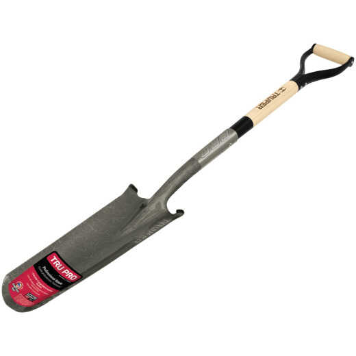 Truper Pro 32 In. Wood D-Handle Round Point Drain Spade