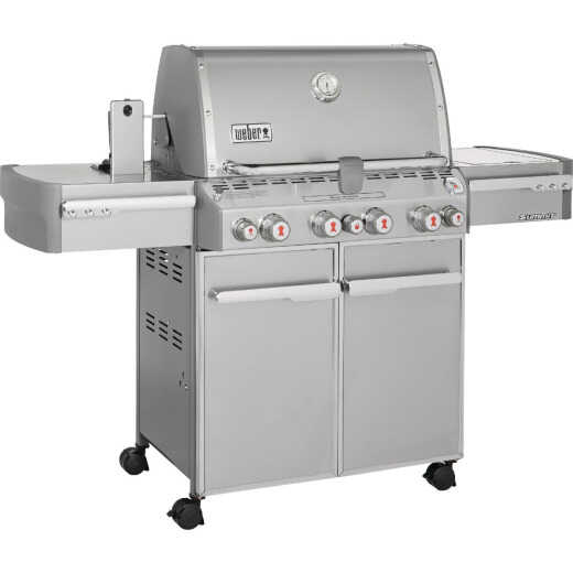 Weber Summit S-470 4-Burner Liquid Propane Gas Grill with Side Burner, Stainless Steel