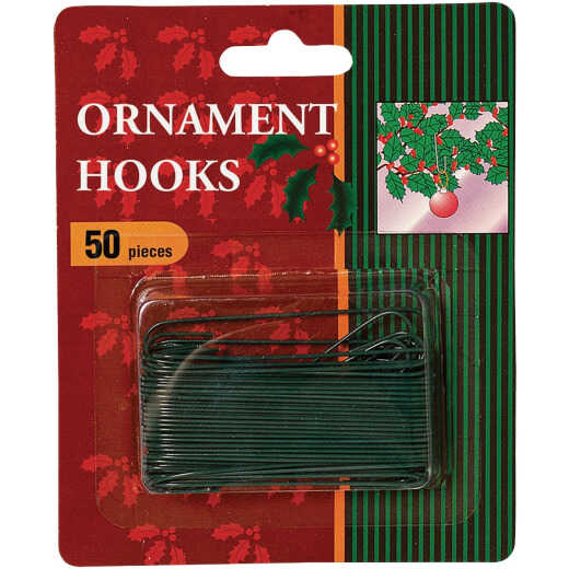 Gerson 2-1/2 In. Green Ornament Hooks (50-Pack)