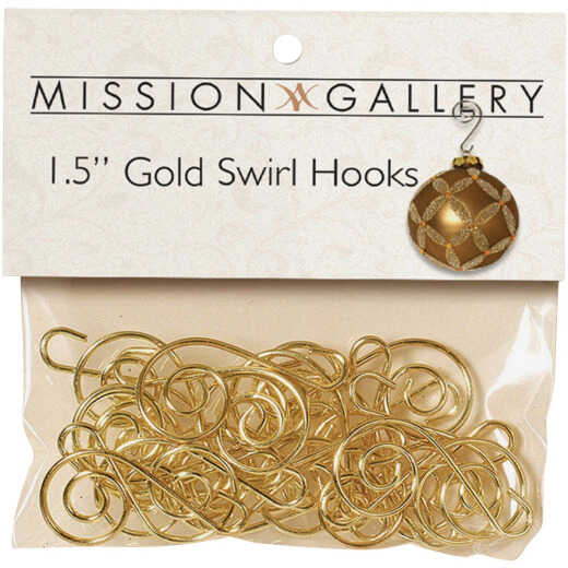 Gerson 1-1/2 In. Gold Swirl Ornament Hooks (24-Pack)